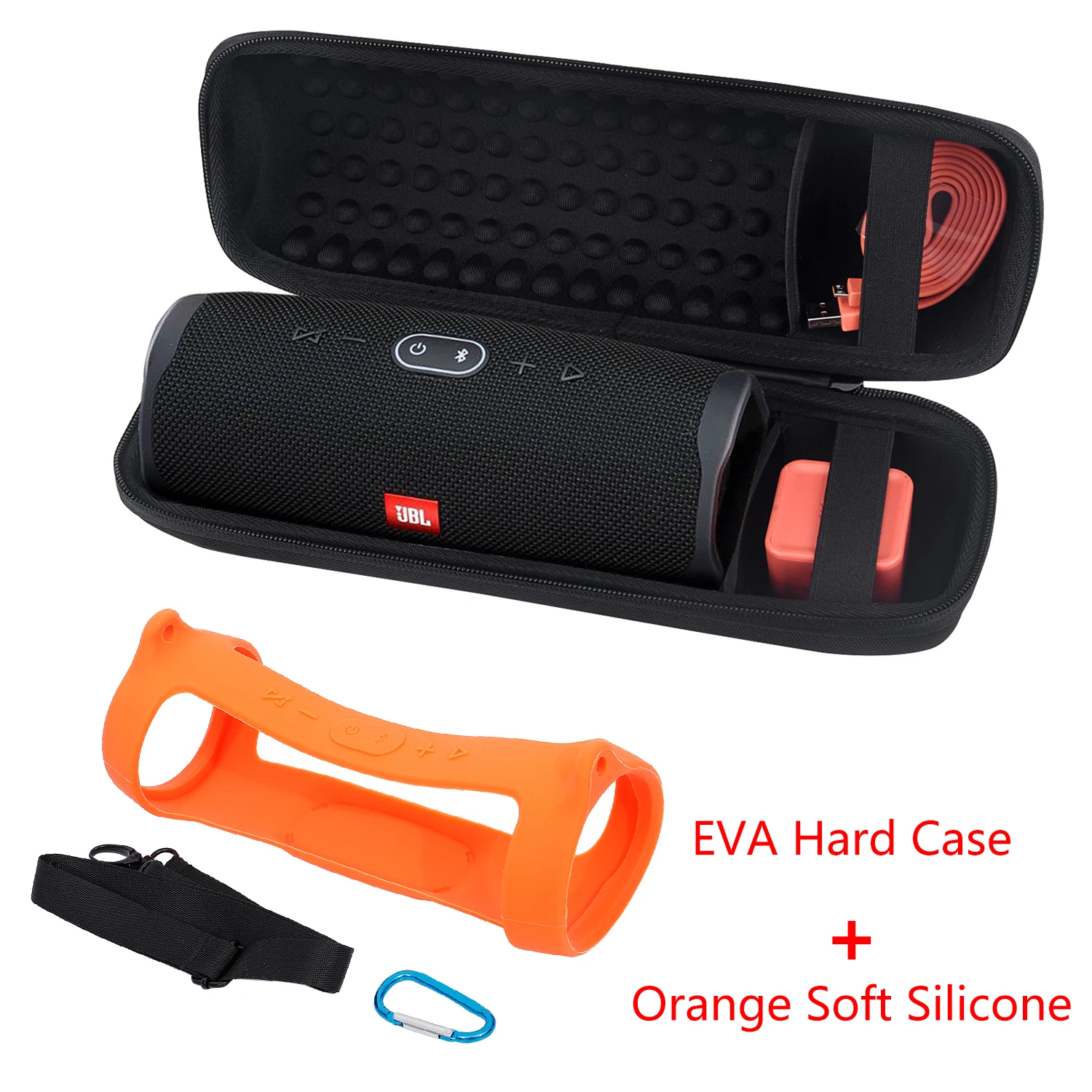 2020 neueste EVA Hard Case Reise Durchführung Zipper Lagerung Tasche + Weiche Silikon Fall Abdeckung für JBL Ladung 4 Bluetooth lautsprecher