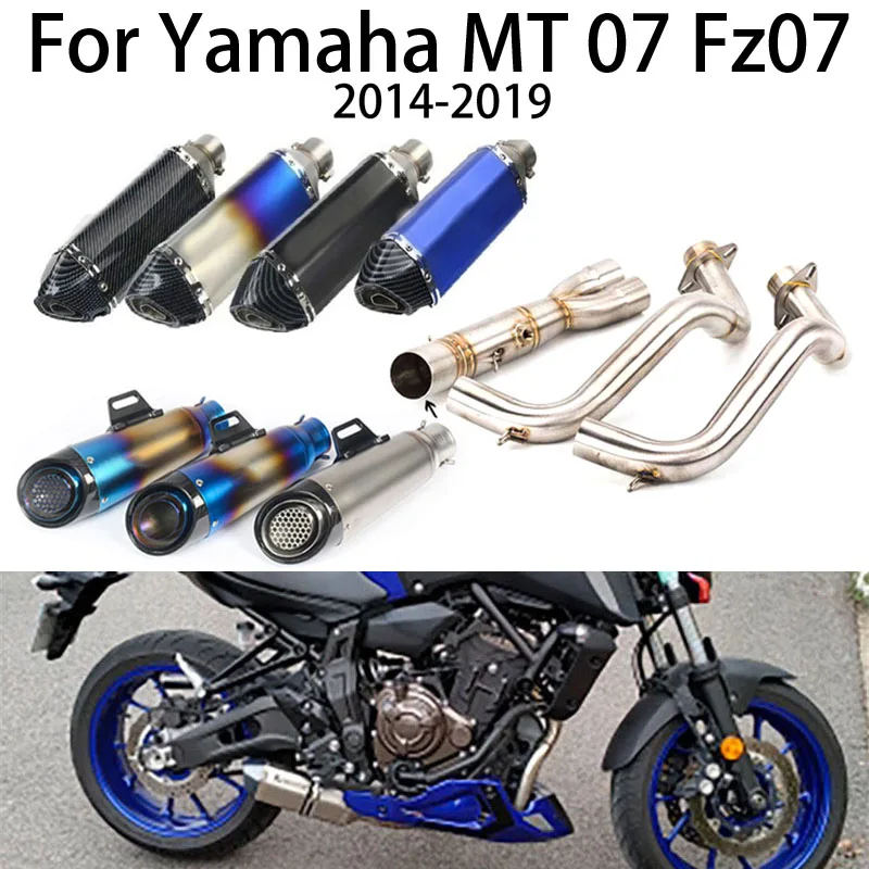 

Slip On Modified Full Systems Motorcycle Exhaust Front Link Pipe DB Killer Connector Section For YAMAH FZ07 MT07 MT-07 2014-2021