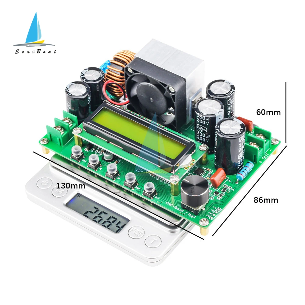 DPX800S DC-DC Boost Module Constant Voltage Constant Current CNC Step Up Power Supply Module LCD1602 Display 12V-120V 12A 800W