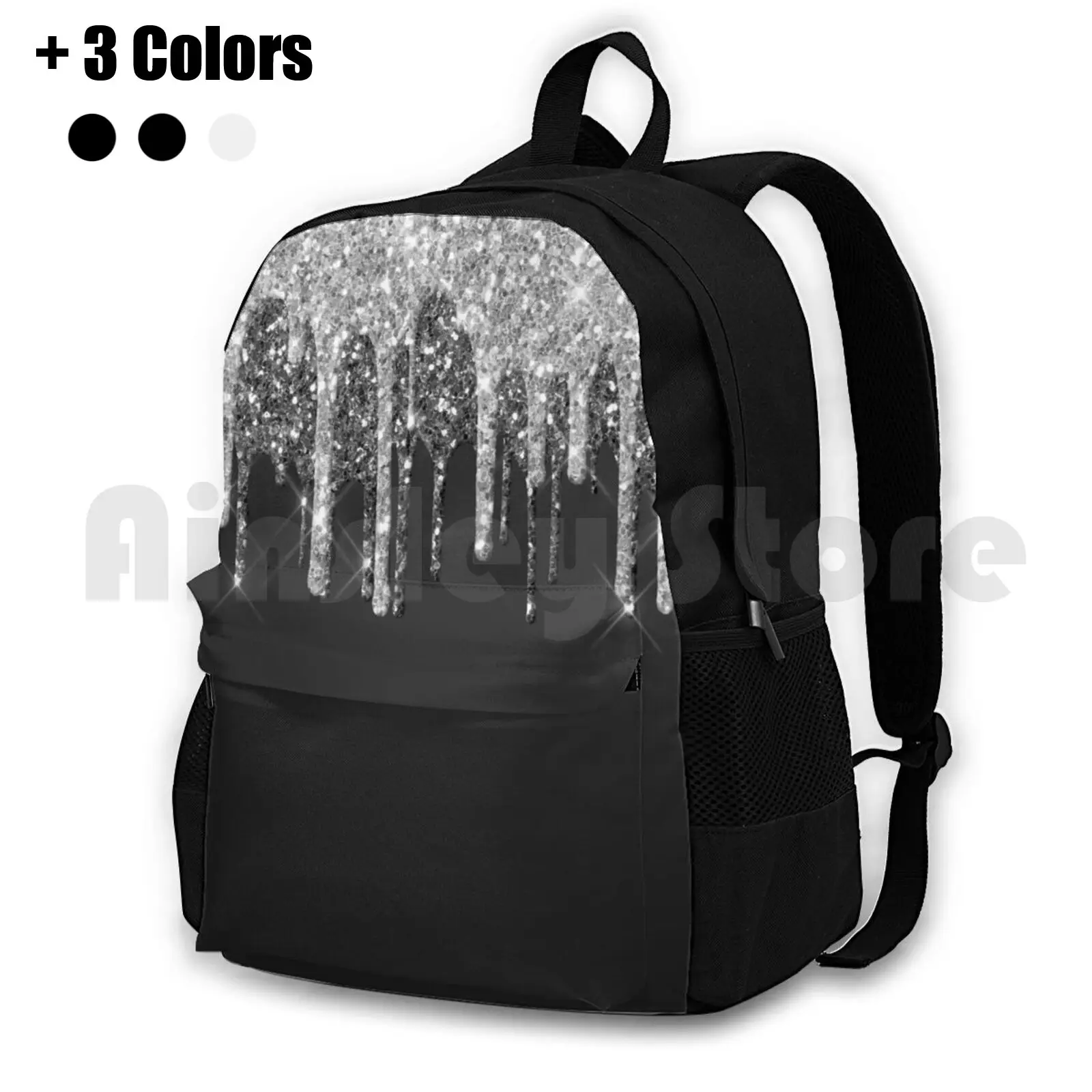 Silver Glitter Outdoor Hiking Backpack Riding Climbing Sports Bag Silver Glitter Gold Glitter Rose Gold Glitter Glamour Glitter