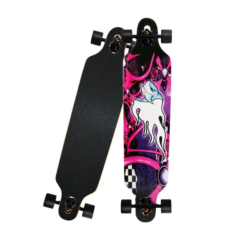 

2023 New Longboard Road Skateboard Four Wheels Adult Teenagers Long Board Maple Flat-Plate High Speed Drift Skateboard Scooter