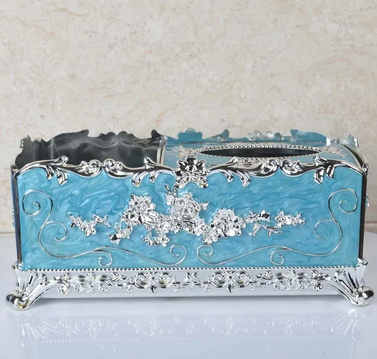 Multi-functional Tissue Box Gold Plated Top Grade European Style Home Paper Extraction Box KTV Tissue Box Hotel Supplies Napkin