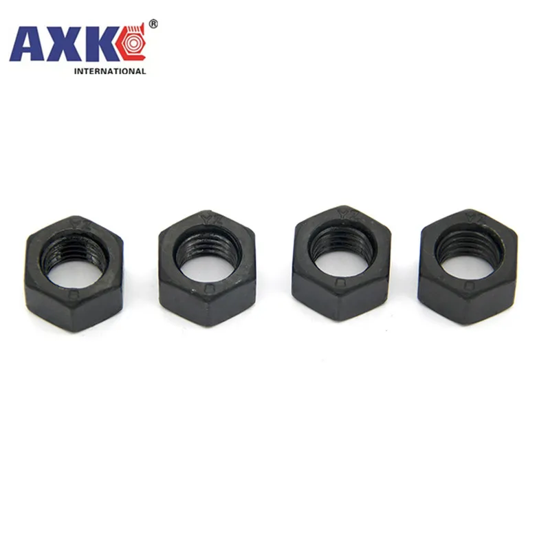 1/50pcs Black Grade 8.8 steel DIN934 Hex Hexagon Nut For M1.4 M1.6 M2 M2.5 M3 M4 M5 M6 M8 M10 M12 M14 M16 M20 M22 M24 Screw Bolt