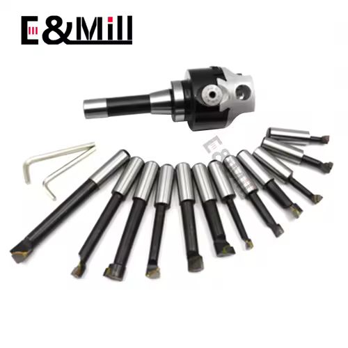 a set MT2 MT3 MT4 C20 C25 BT30 BT40 NT30 NT40 R8 M10 M12 M16 + F1 2 inch 50 Boring head 12mm Boring Bar For Milling Machine Tool - Image 4