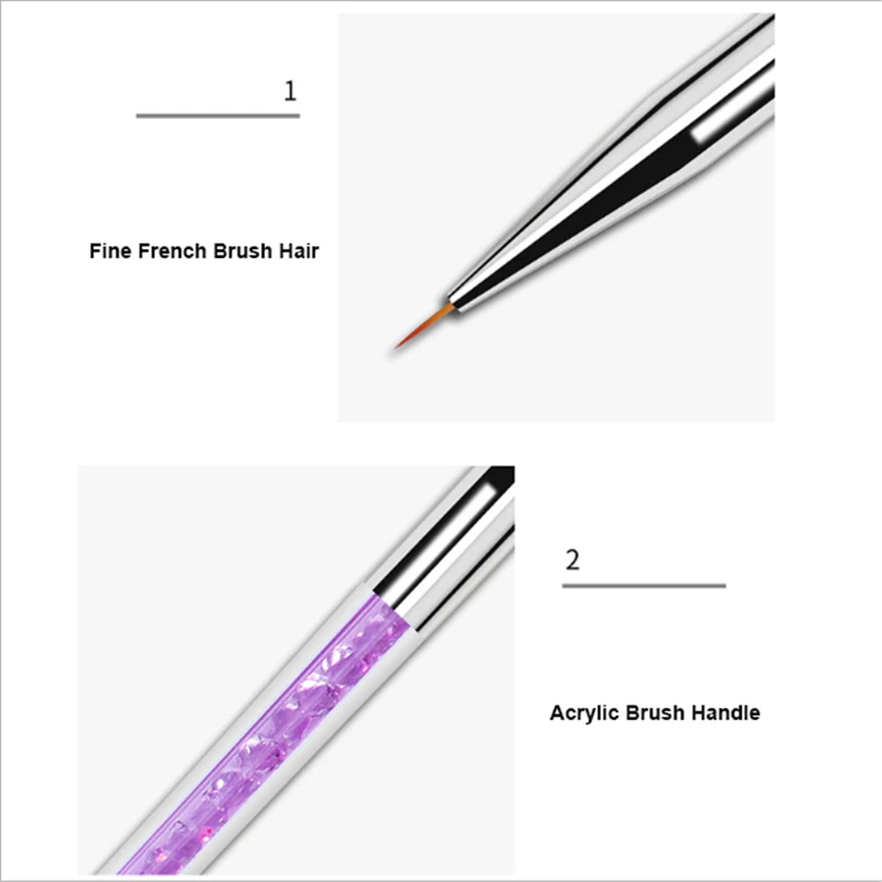 10Pcs Acryl Nail Brush Set Uv Gel Extension Builder Strass Lijnen Liner Patroon Gesneden Borstel Nail Art Design Manicure gereedschap