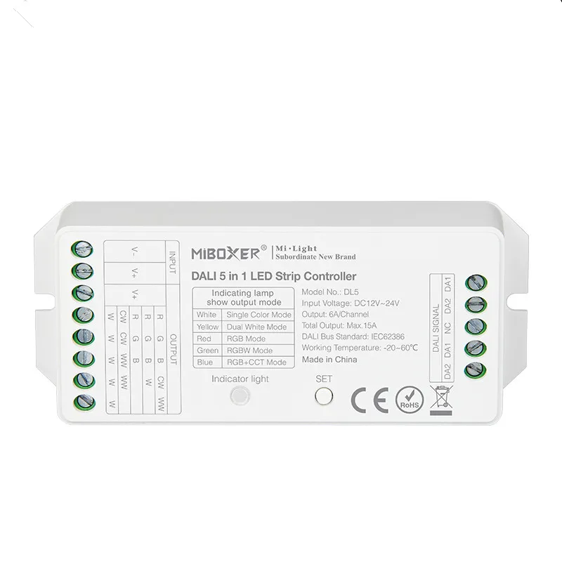 Miboxer-controlador de tira LED DT8 DALI 5 en 1, atenuador de pantalla Digital de un solo color/RGB/RGBW/RGB + CCT DC12 ~ 24V, para tira LED