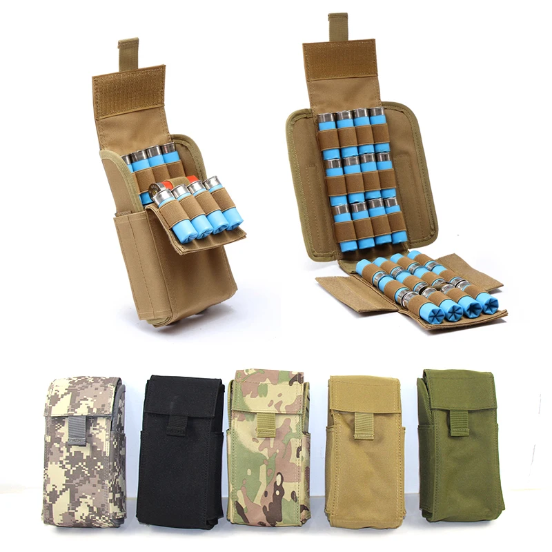 

Tactical 12 Gauge Shooting Gun Ammo Shell Pouch 25 Round Bullet Holder Rifle Cartridge Pouch Molle Waist Bag Hunting Accessories