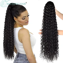 Long Kinky Curly Ponytail 32Inch Chip-In Hair Extension Organic Clip-in Wrap Around Ponytail Natural Ponytail Synthetic