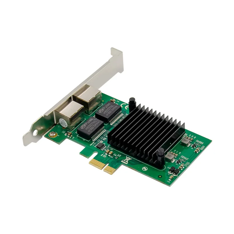 PCIe x1 Dual Port RJ45 Gigabit jaringan Ethernet Card 10/100/1000Mbps NIC JL82576EB Chipset untuk Server Desktop PC komputer