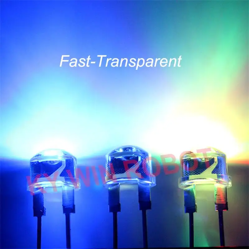 50pcs 8mm Straw Hat LED Diode Ultra Bright White 0.25W 0.5W 0.75W F8 Power 0.5W Light Emitting Diode Red Yellow Green Blue Pink