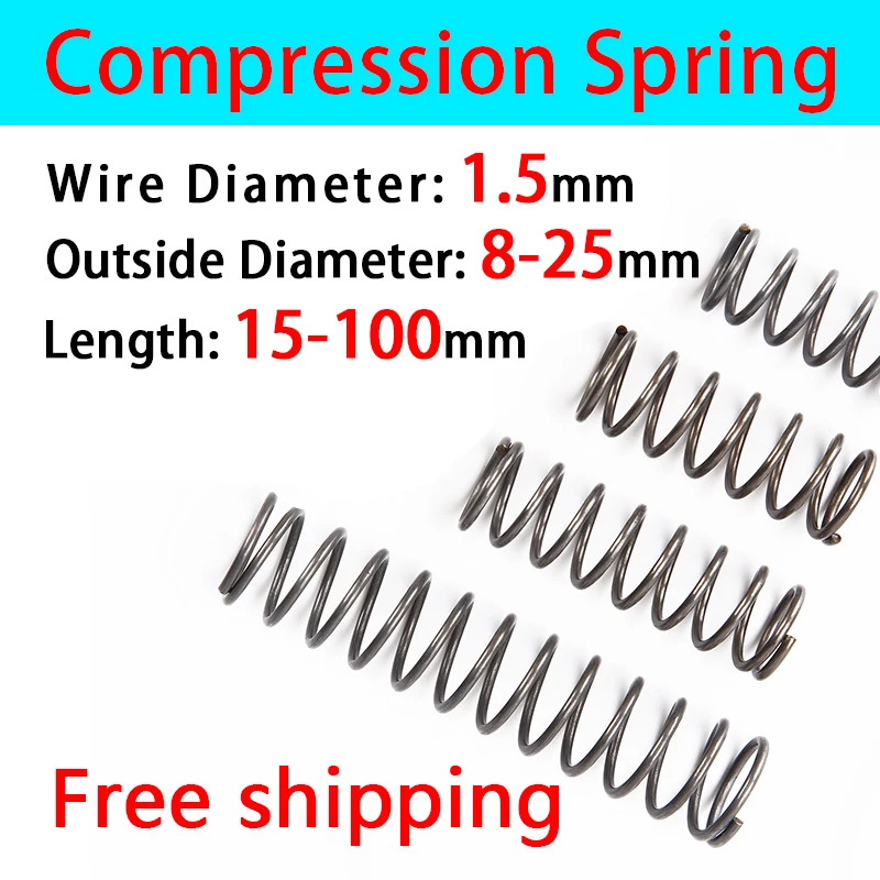 Pressure Spring Compressed Spring Return Spring Release Spring Wire Diameter 1.5mm, Outer Diameter 8-25mm Custom Services