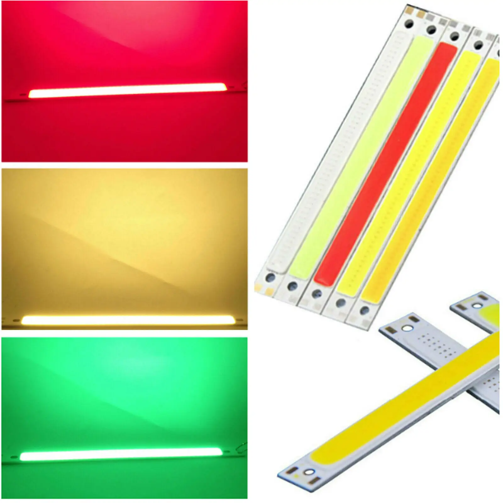 DIY Ultra Bright LED COB Light Strip Panel Lamp DC 12V 10W  CarVehicle Floodlight Source Bulbs 5 Colors  Lighting 120mm x 9mm