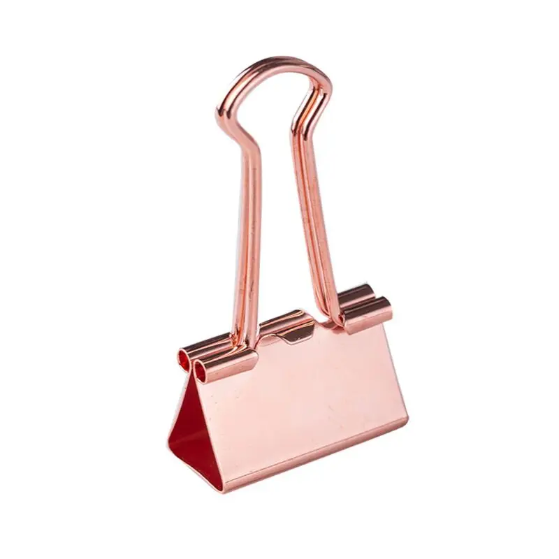25ピース/箱ローズゴールドバインダークリップメッセージチケットペーパークリップホルダーオーガナイザーツール