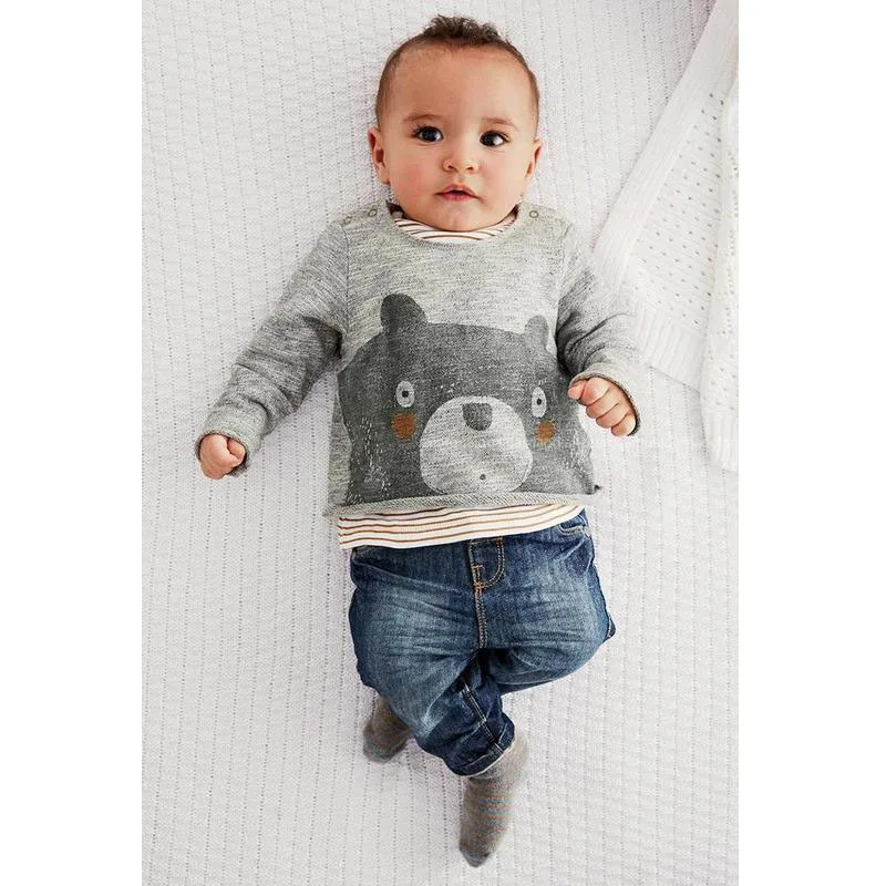 High Quality Spring Autumn Baby Boy Clothes Sets 2pcs Tops And Denim Pants Newborn Baby Clothes Sets Toddler Clothing Baby Sets