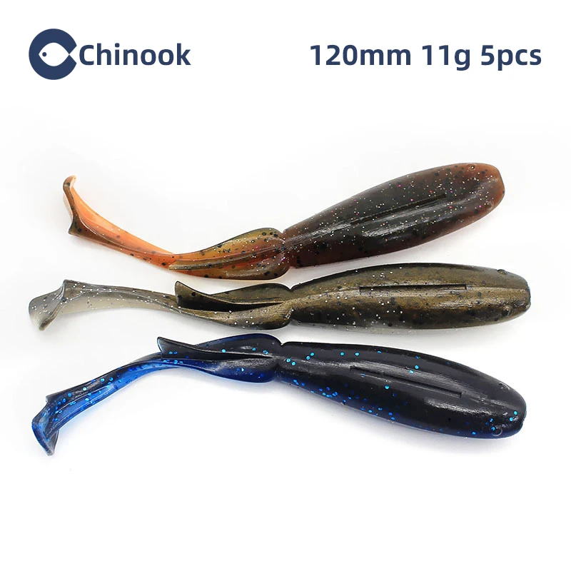 Chinook Soft Bait Lure 80/120mm 10/5pcs Fish Lure Wobblers Worm Fishing Silicone Fish Artificial Bait