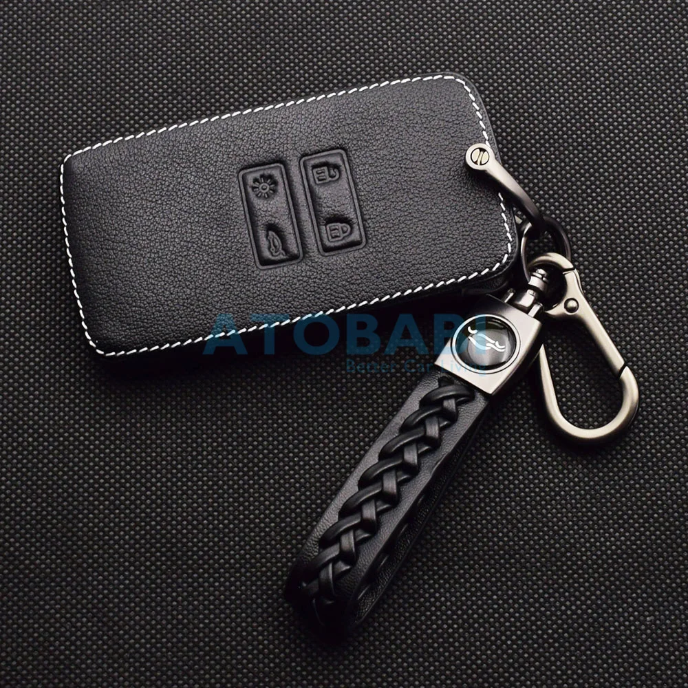 Leder-Autoschlüsselhülle für Dacia Duster Sandero Stepway Renault Scenic Kadjar Captur Talisman Koleos Smart Remote Fobs Cases Bag – Detail 3
