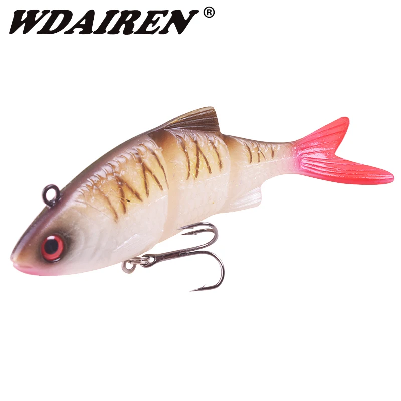 

1Pcs Soft Fishing Wobblers Pike Lures 12cm 31g Artificial Multi Jointed Sections Artificial Silicone Bait Trolling Pike Fishing