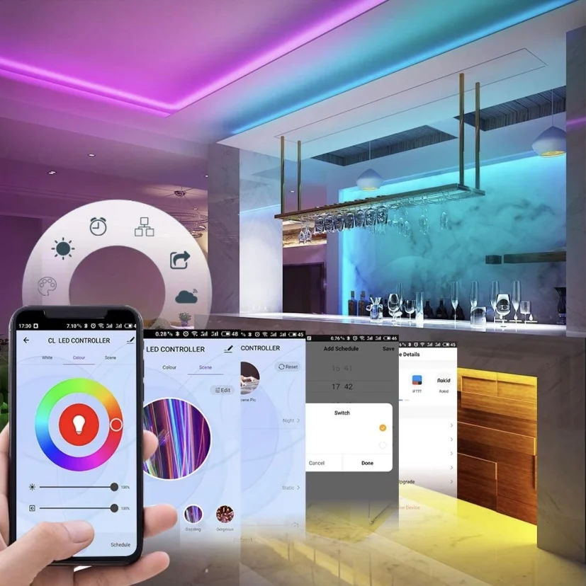 LED CCT RGB RGBW RGBCCT Controller Wifi Tuya LED Strip Light Working With Alexa Google Home