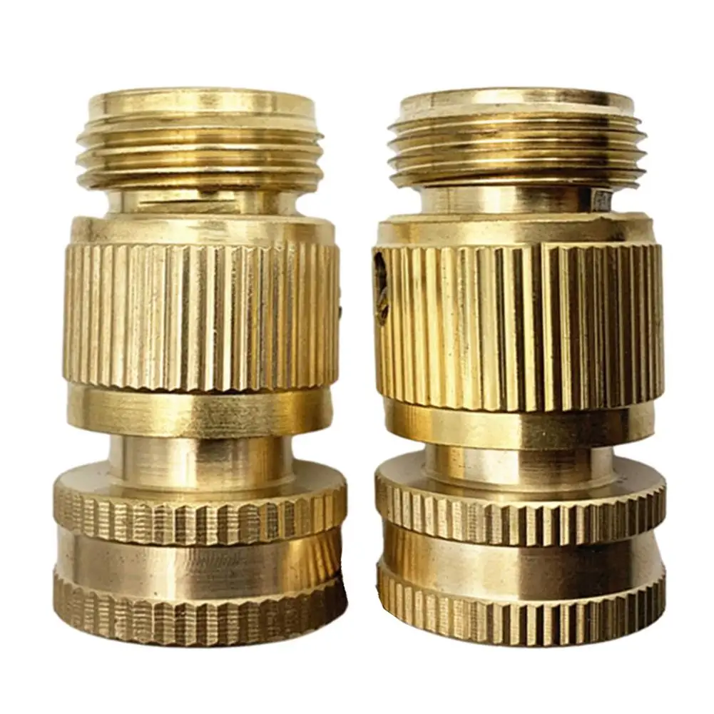 Garden Water Pipe Brass 3/4 Hose Quick Coupling GHT Brass Easy Connect Fitting Yard Tool Faucet Adapter Water Quick Coupling