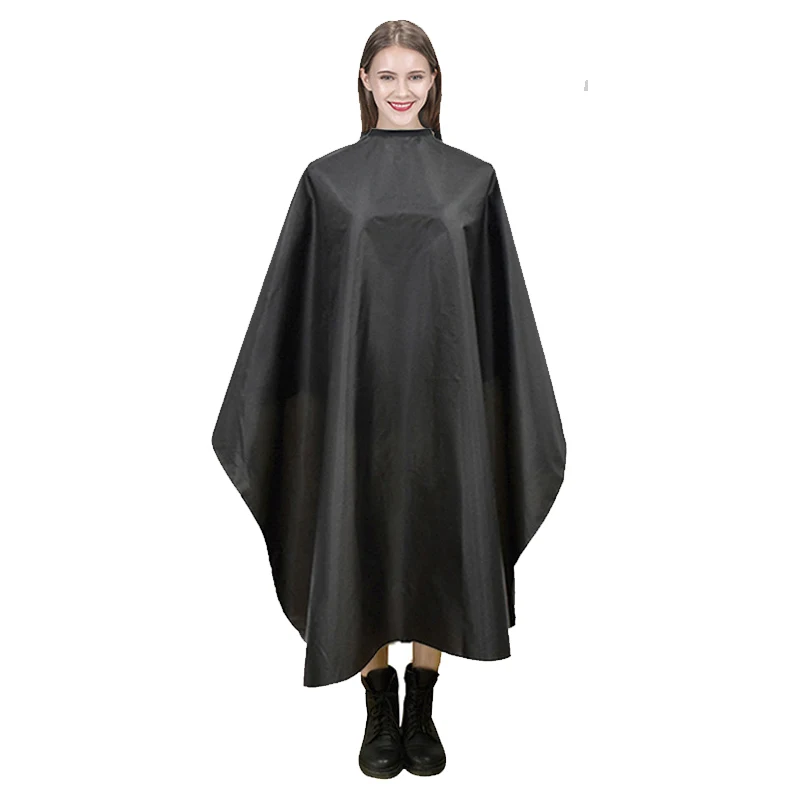 Button collar Black Haircut Cloth Hairdressing Anti-Static Salon Gown Hairdresser Apron Haircut Capes Barber Supplies