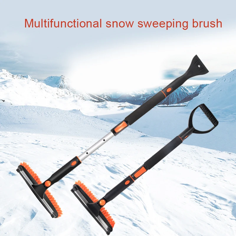 Multifunctional Portable Snow Brush for Car, Telescopic Shovel, Practical, Removal Tools, In Stock