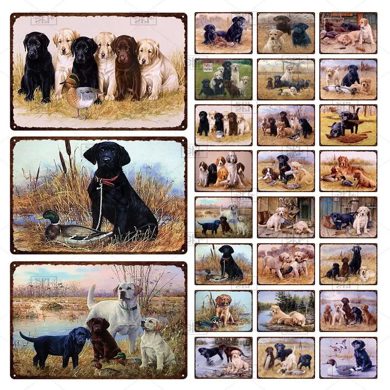 

20X30Cm Customizable Harmony Dog Family Kennel Retro Fading-Resistant Door Front Decorative Plaque Tin Paint Metal Tin Sign