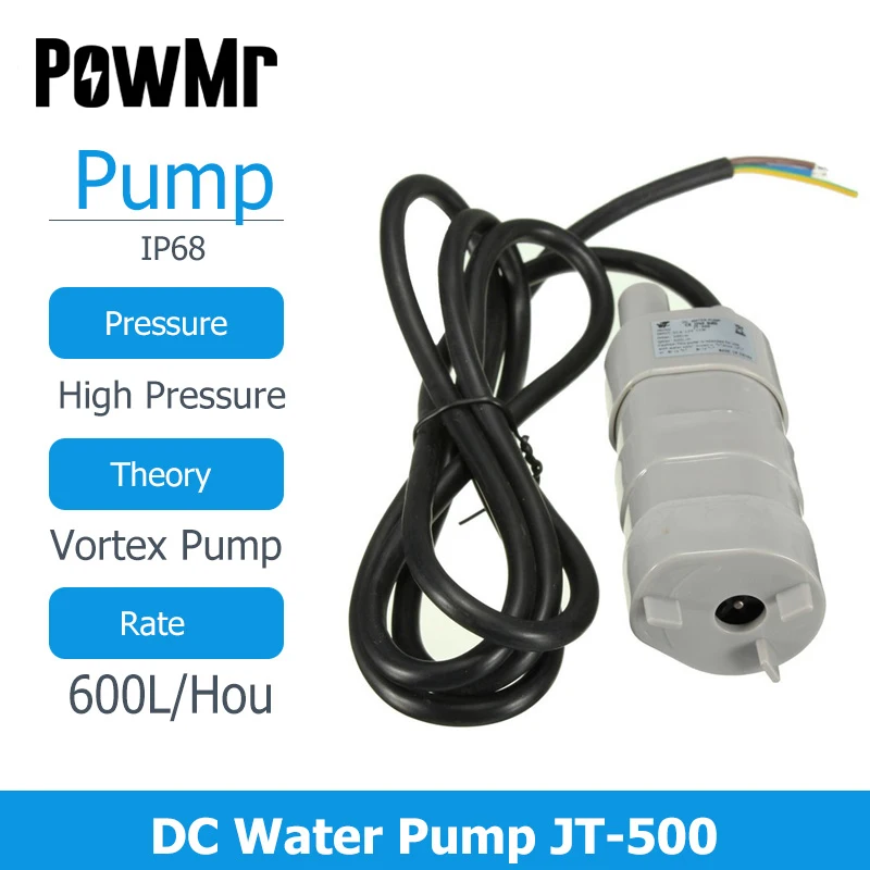 6V 12V DC Water Pump IP68 600L/H High Quality Submersible Water Pump 17W Three-Wire Micro Motor JT-500 ROHS for Solar Aquarium