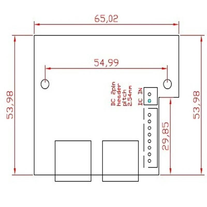 Mini factory direct fast 10/100/1000mbps 2 porte ethernet network lan hub switch board pcb a due strati 2 rj45 1*2pin head port