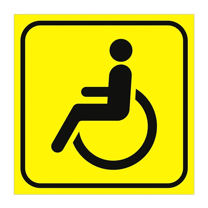 B0554#15CM Self-Adhesive Decal Disabled Sign Car Sticker Waterproof Auto Decors on Bumper Rear Window Laptop