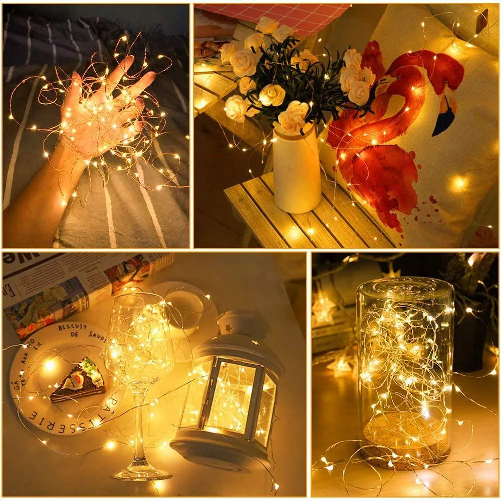 1/6/10pcs Waterproof LED String Light Submersible Candle Copper Wire Lamp for Underwater Vase Bottle Fish Tank Aquarium Light