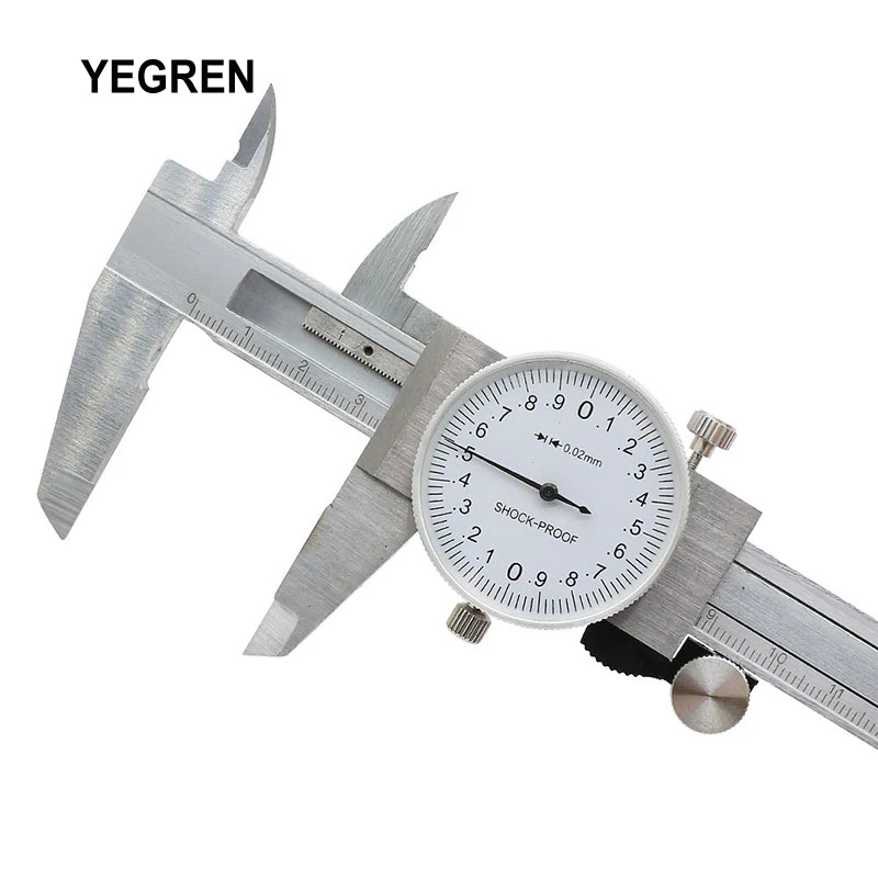 

0-150mm 0-200mm Metal Dial Calipers Shock Proof Carbon Steel Vernier Calipers Outer/Inner Diameter Length Measuring Ruler