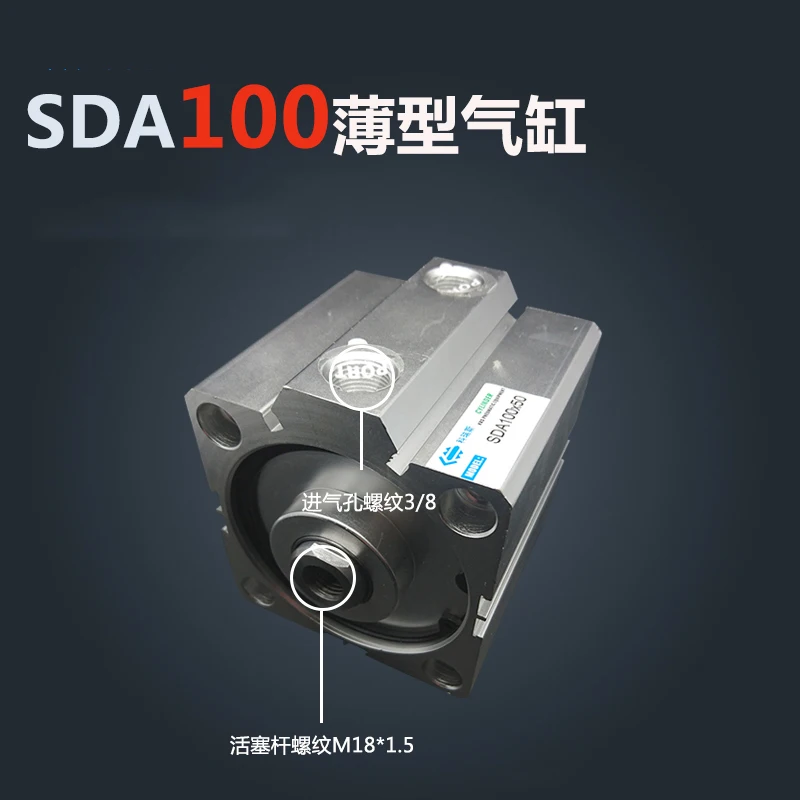 

SDA100*10-S Free shipping 100mm Bore 10mm Stroke Compact Air Cylinders SDA100X10-S Dual Action Air Pneumatic Cylinder