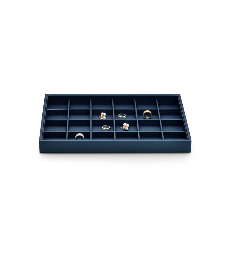 Oirlv Schmuck-Display-Platte, Schmuck-Tablett, blauer Ring, Halskette, Ausstellungsstand, Leder, Armband, Verpackung, Schmuck-Organizer-Tablett – Detail 12