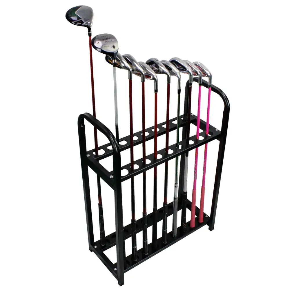 Crestgolf 18 Holes Golf Club Organizers Golf Clubs Display Shelf Golf Driver Rack Golf Training Aids Black