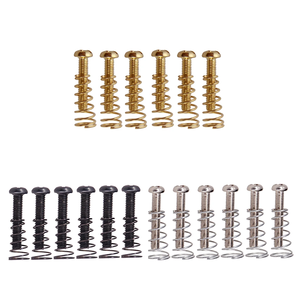 hot sell 6 Pieces Iron Electric Guitar Bass Bridge Tailpiece Saddles Screws+Springs Guitar Parts