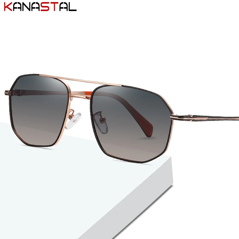 Men Polarized Sunglasses Bicolor Polygon Frame Sun Shade Mirror Eyewear Spring Summer Driving Outdoor Cycling Sun Eyeglasses Men