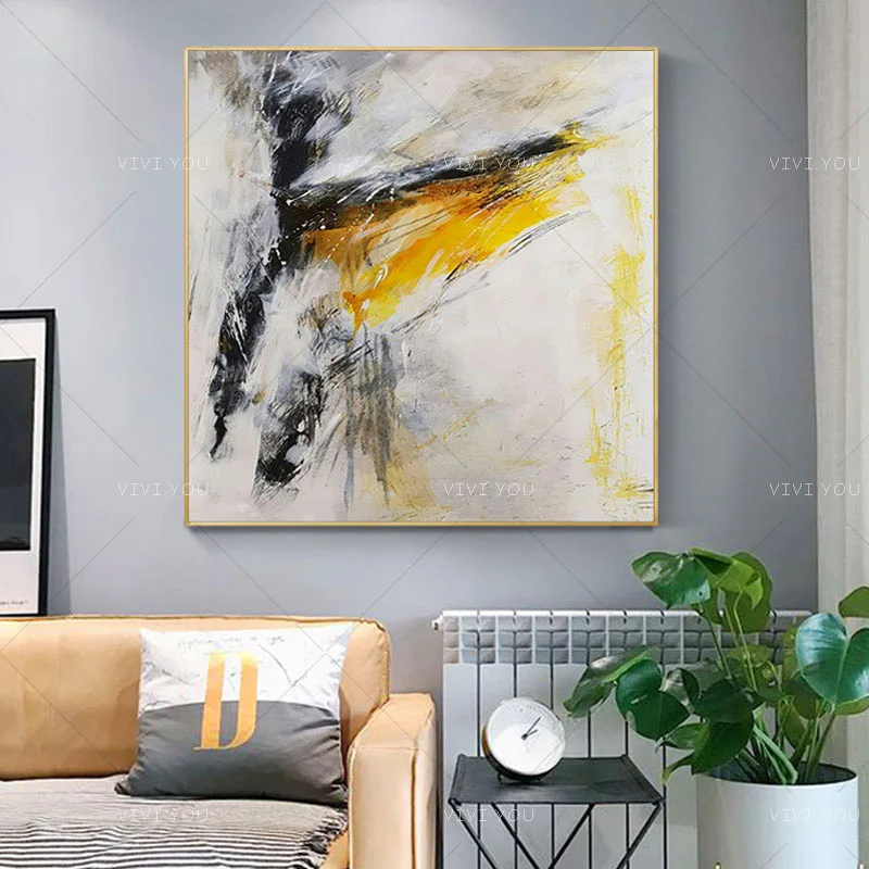 

Abstract Frameless Handpainted Oil Painting On Wall Modern Handmade Modern Oil Painting Unique Gift For Living Room Unframed