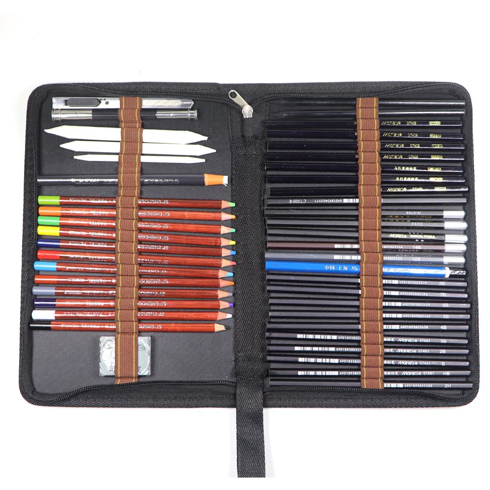 46PCS/SET Color Sketch Pencil Set Outdoor Art Sketch Full Series Professional Set Special Stationery for Learning Drawing