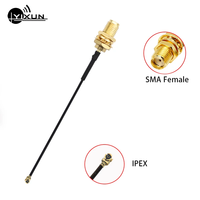 Antena de barra de pegamento GSM con IPEX IPX U.FL a SMA Cable de extensión RF Pigtail hembra, 2,4 GHz, 5,8 GHz, 433MHz, 315MHz, 868MHz, 915MHz