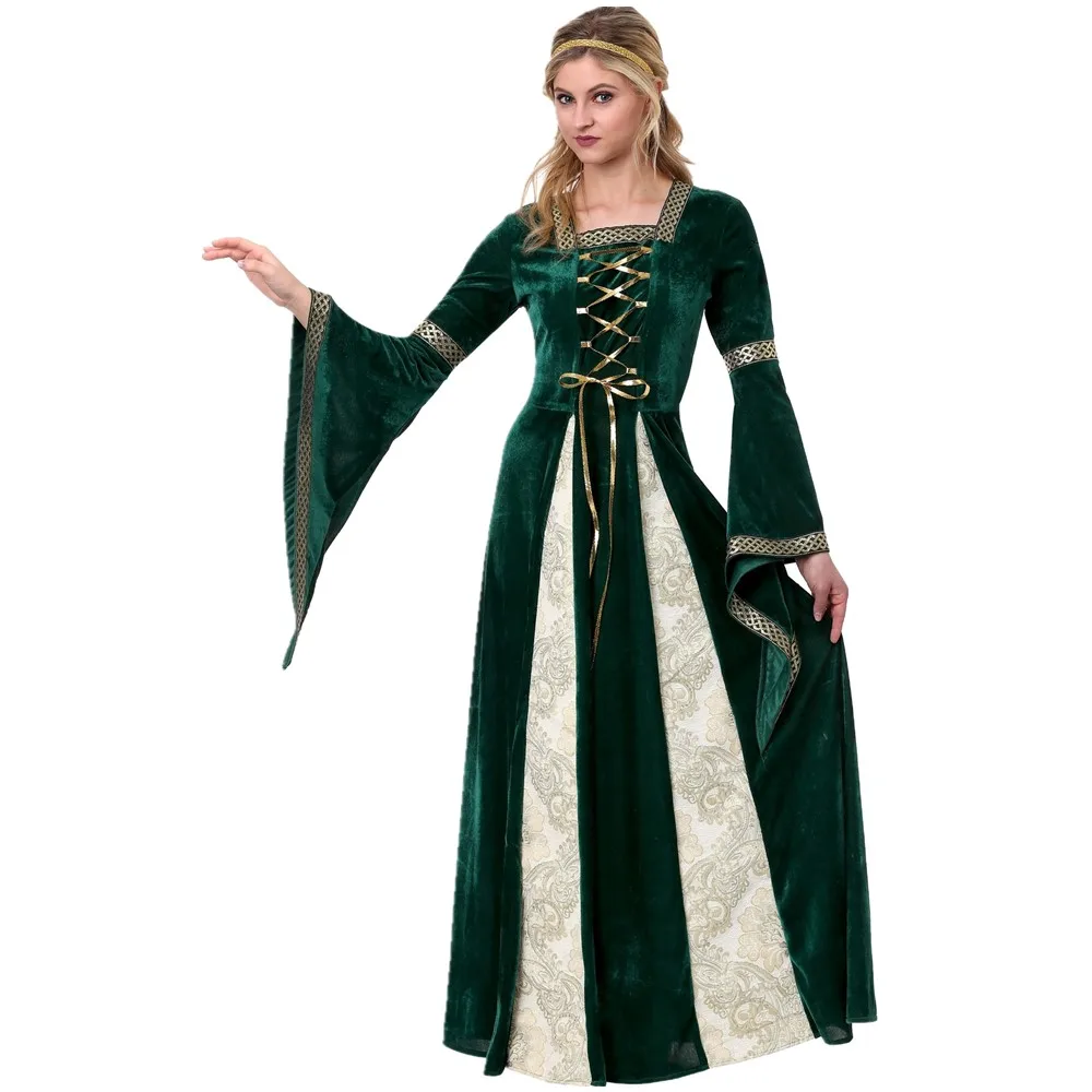 

Halloween European Medieval Retro Court Victoria Queen Cosplay Costume Masquerade Party Gothic Vintage Princress Fancy Dress