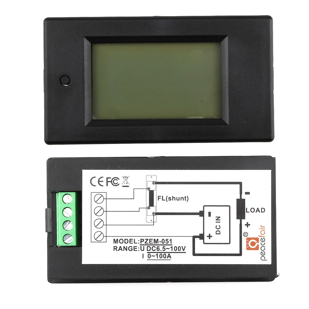 

50A DC 6.5~100V Digital LCD Power Supply Panel Electric Meter Monitor Power Supply Energy Voltmeter Ammeter Power Measuring