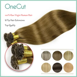 Nail U Tip Natuurlijke Rechte Rauwe Maagdelijke Hair Extensions Pure Kleur Prebonded Human Hair Extensions Keratine Capsules Fusion Hair