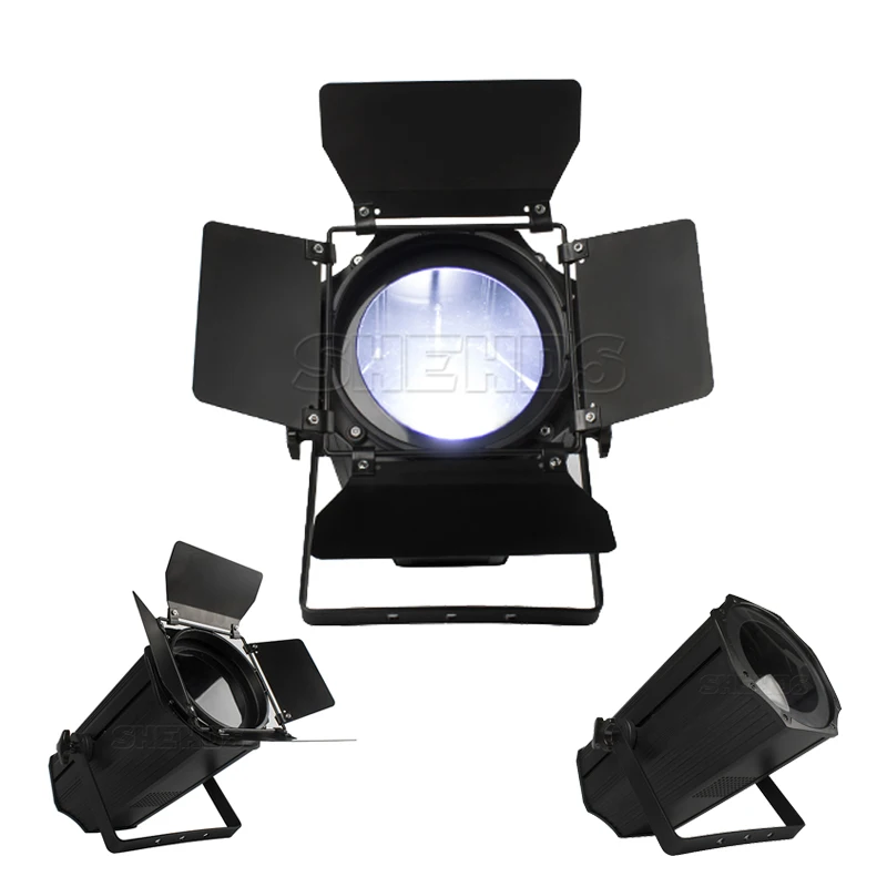 SHEHDS 200W COB Zoom LED Warm+Cool White Par Lights  with Barn Doors Stage DJ Disco Light Music Christmas