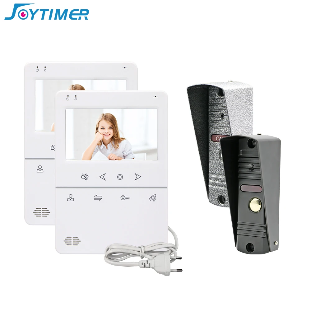 4.3 Inch Video intercom Doorbell 1200TVL Wide-Angle Camera Video Door Phone Support Video Call With One Key To Unlock