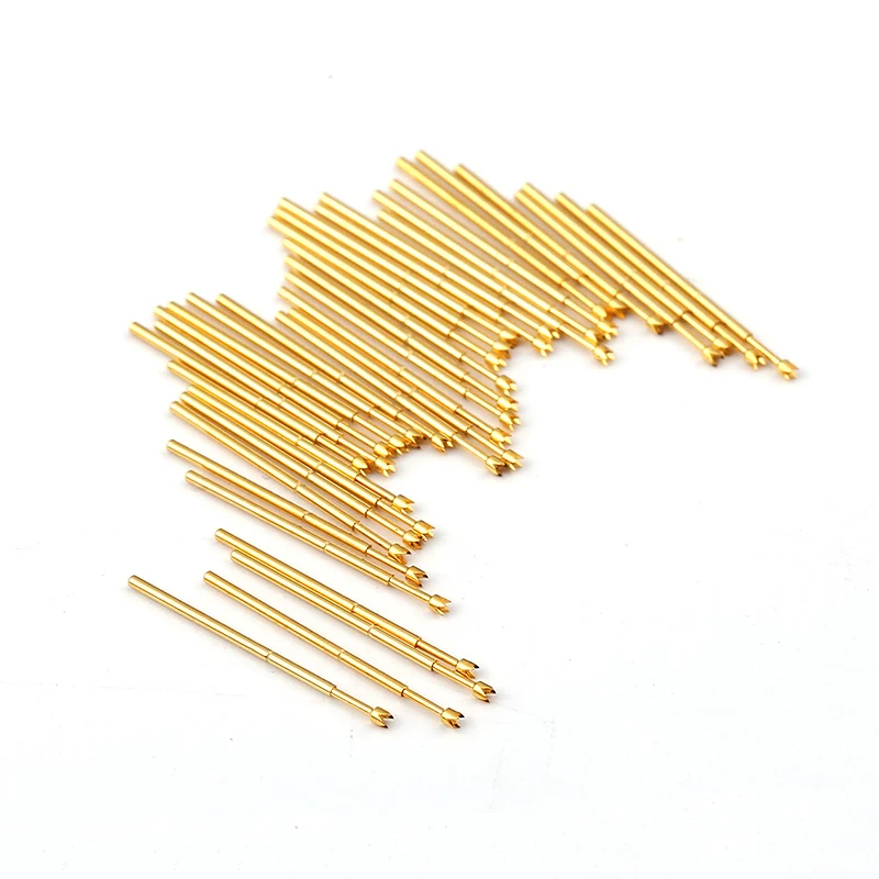 100PCS Gold-plated PA50-Q2 Four-Claw Plum Head Spring Test Pin Needle Tube 0.68mm Long 16.55mm PCB Pogo Pin