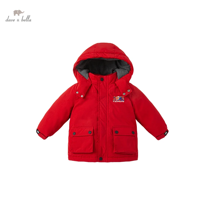 DBJ19931 dave bella winter baby boys fashion cartoon down coat children 90% white duck down padded kids boy jacket