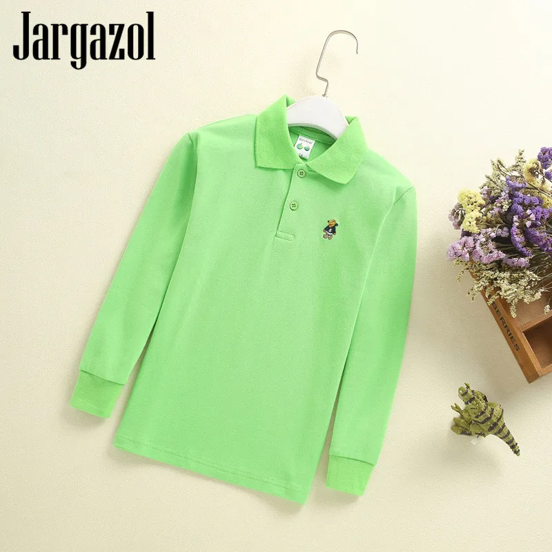 

Jargazol Boys Long Sleeve Polo Shirts 3-15 Years Old Children Clothes Fashion Teenagers Tops Korean Boys Clothes Holiday Shirt