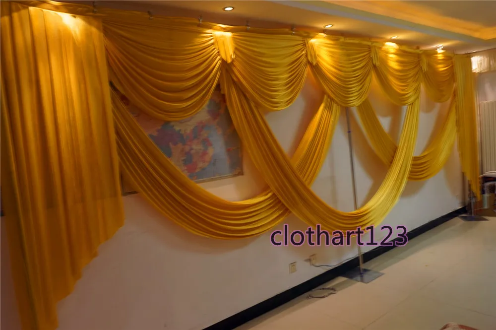 

6M wide swags stage designs wedding backcloth stylist swags for backdrop Party Curtain Celebration Stage backdrop drapes