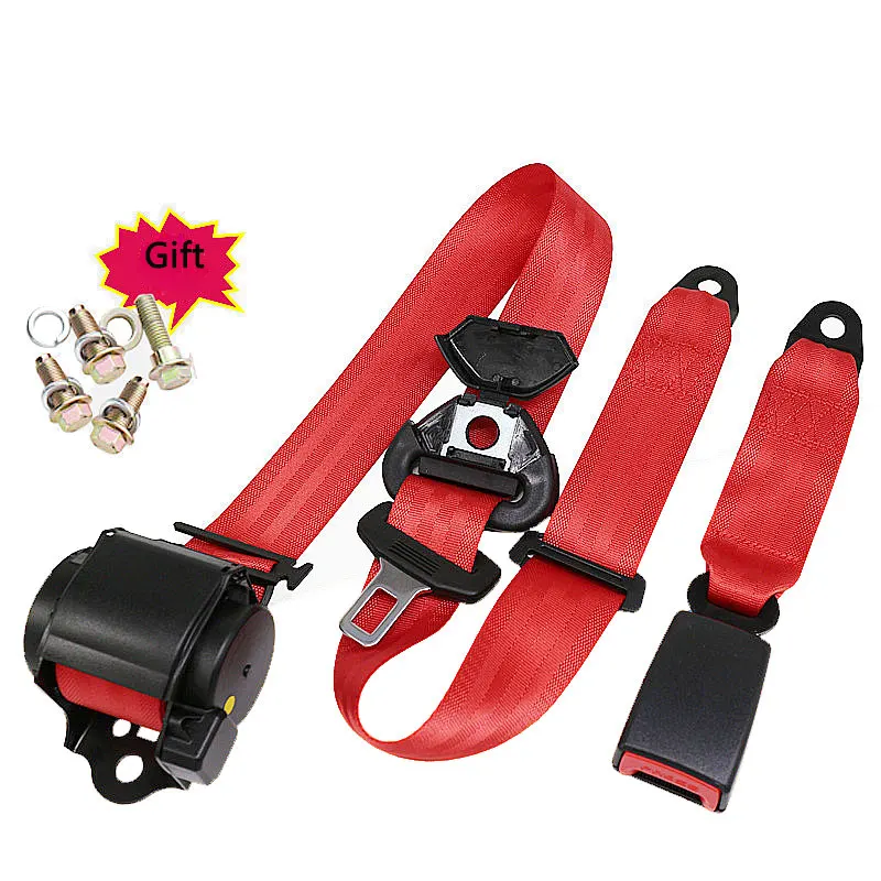 Approved CE Retractable 3 Point Safety Seat Belt with bolts Emergency locking vehicle auto safety belt car accessories