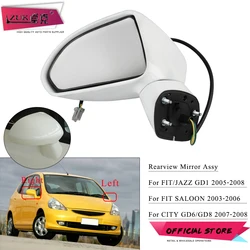 ZUK Car Exterior Rearview Side Mirror Assy For HONDA FIT JAZZ 2003-2008 FIT SALOON CITY 2007-2008 GD 3-PINS Without LED Light